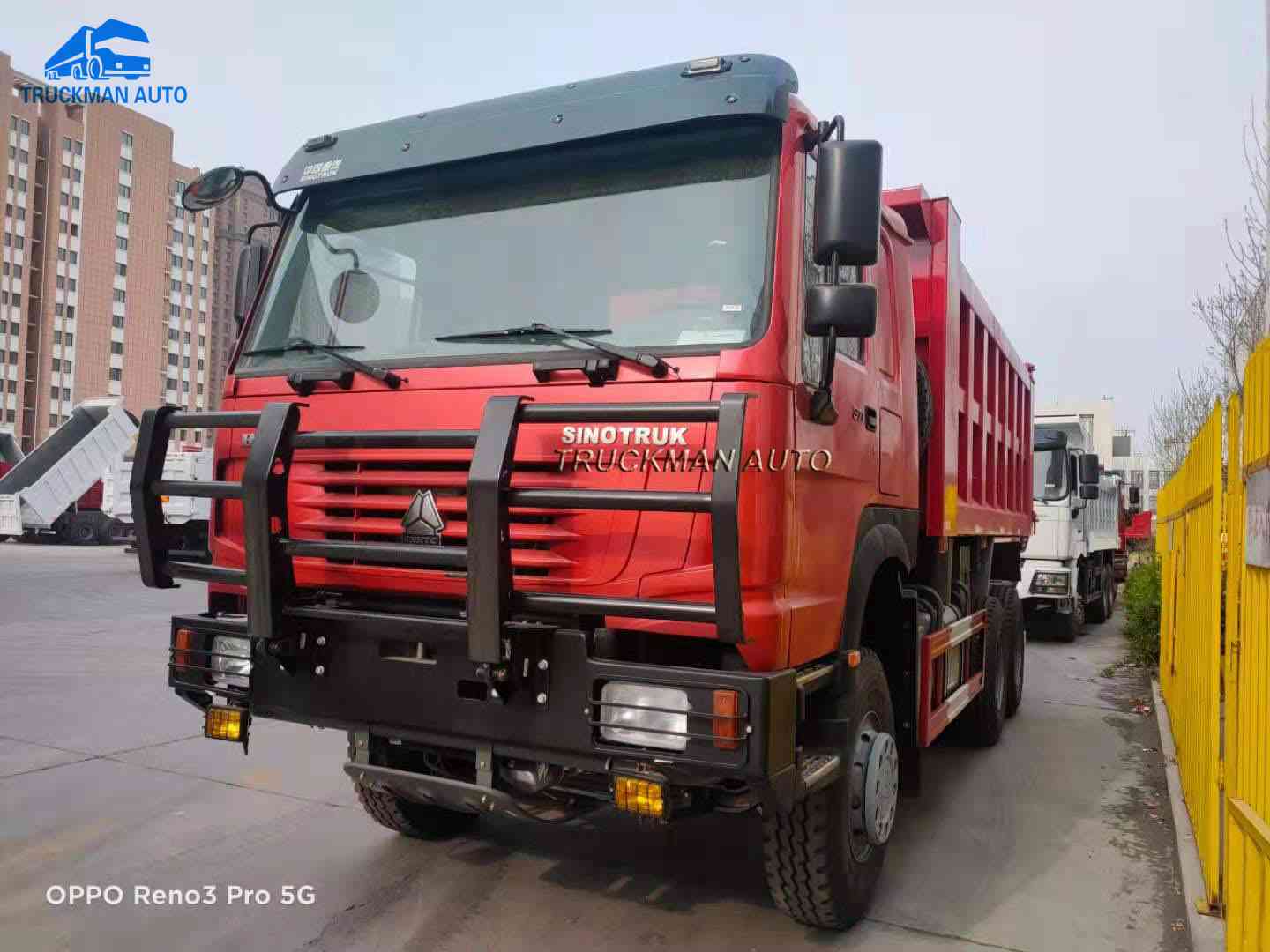 371HP Sino Dump Truck For South Sudan With Military Bumper