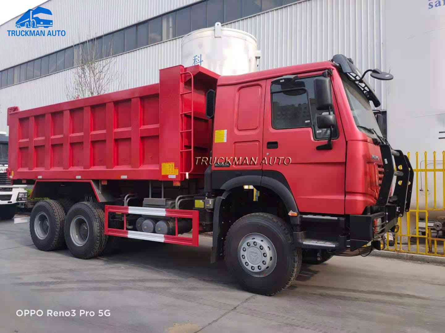 371HP Sino Dump Truck For South Sudan With Military Bumper