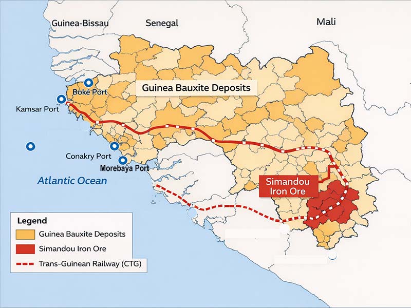 Guinea-Mining-Port-Transportation-Route-Map