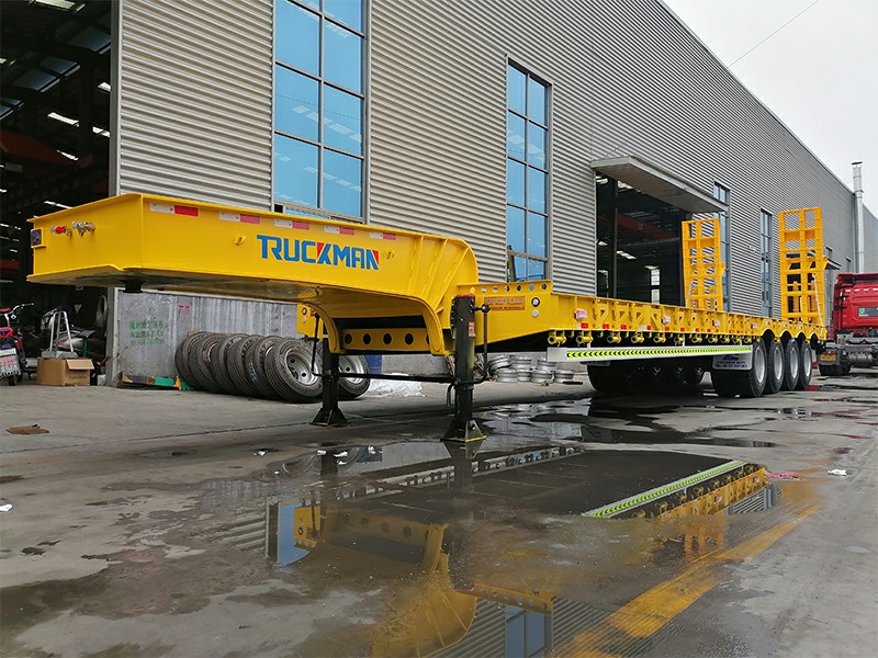 4 axles 90 tons low bed semi trailer