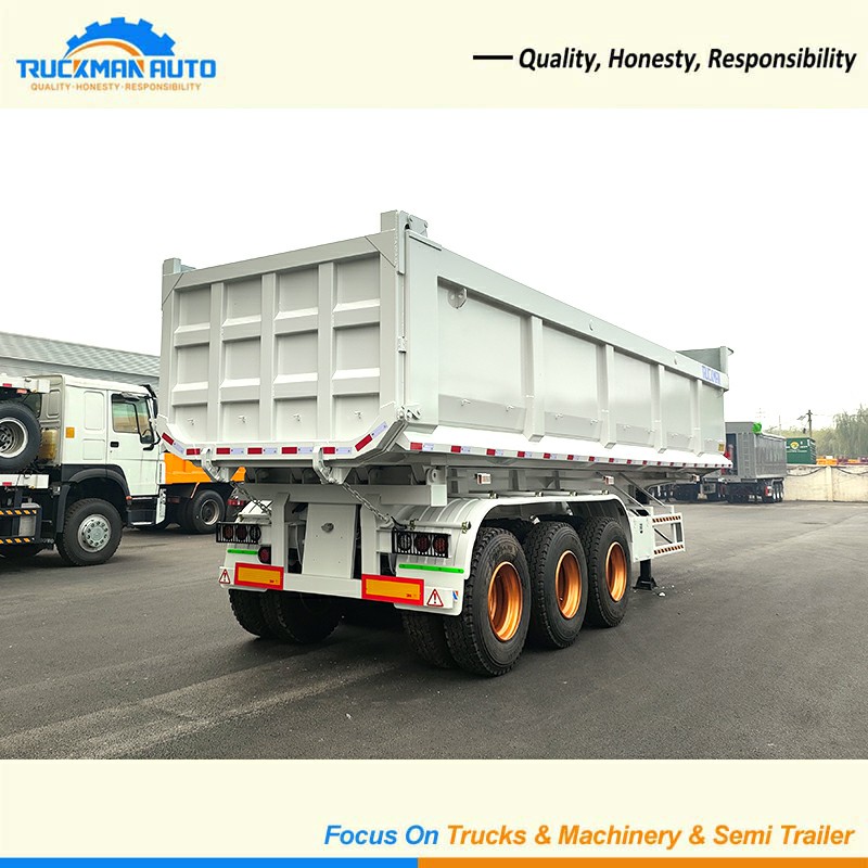 3 Axle Dump Semi Trailer Right Rear Three-quarter View