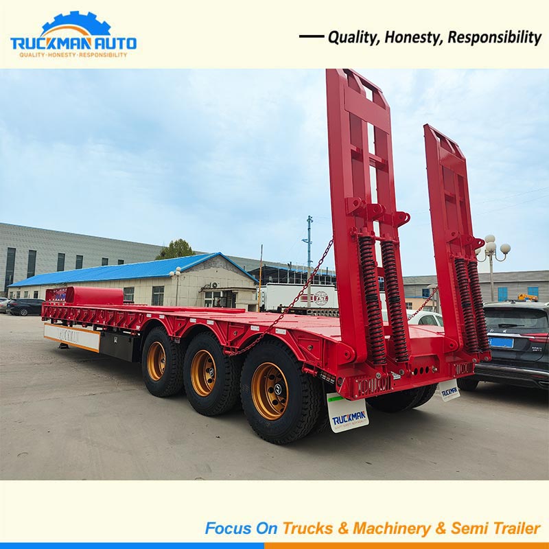 3 Axles 60 Tons Low Bed Trailer side 45° view