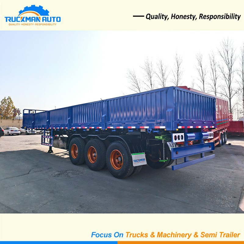 3 Axles 60 Tons Side Wall Trailer Left Rear Three-quarter View