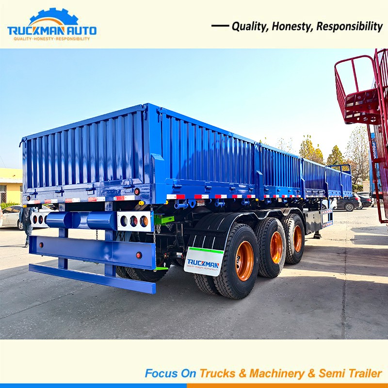 3 Axles 60 Tons Side Wall Trailer Right Rear Three-quarter View