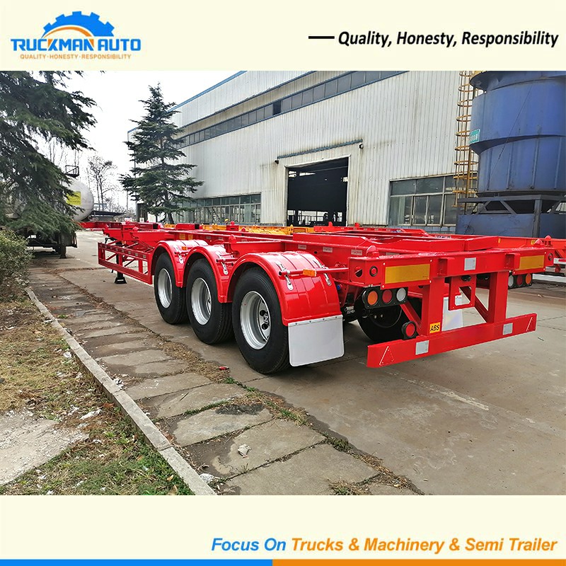 3 Axle Skeleton Container Semi Trailer Left Rear Three-quarter