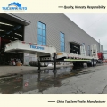 3 Axle 80 Tons Lowbed Trailer For Heavy Duty Machinery Transportation