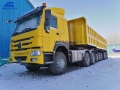 60 Ton 45 Cubic Meters 6 Axle Dump Trailer With HYVA Lifting System