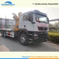 371HP HOWO TX Flatbed Truck With Mounted Crane
