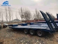 3 Axle 70 Tons Used Low Bed Trailer For Excavator Transport