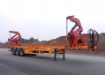 3 Axles Side Lifter Crane Container Trailer 