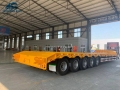 100 Tons Lowboy Semi Trailer For Heavy Duty Mining Equipment Transport