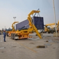 3 Axles Side Lifter Crane Container Trailer 